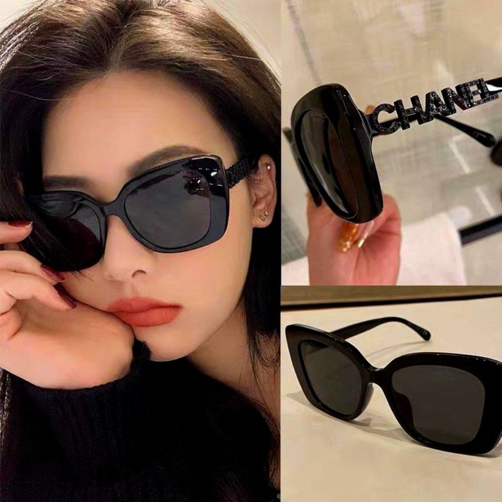 CHANEL | NIB 140mm Black Gray Sunglasses Womens (CH 5422B)